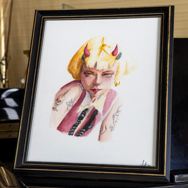 Framed 8"x10" Golden Locks Print On a Grand Piano
